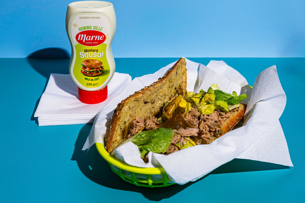 Broodje tonijnsalade met Marne Sausa! honing dille